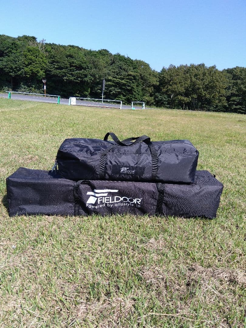 フィールドア折りたたみ式タープ 2.5m x 2.5m ブラウン　アルミ製