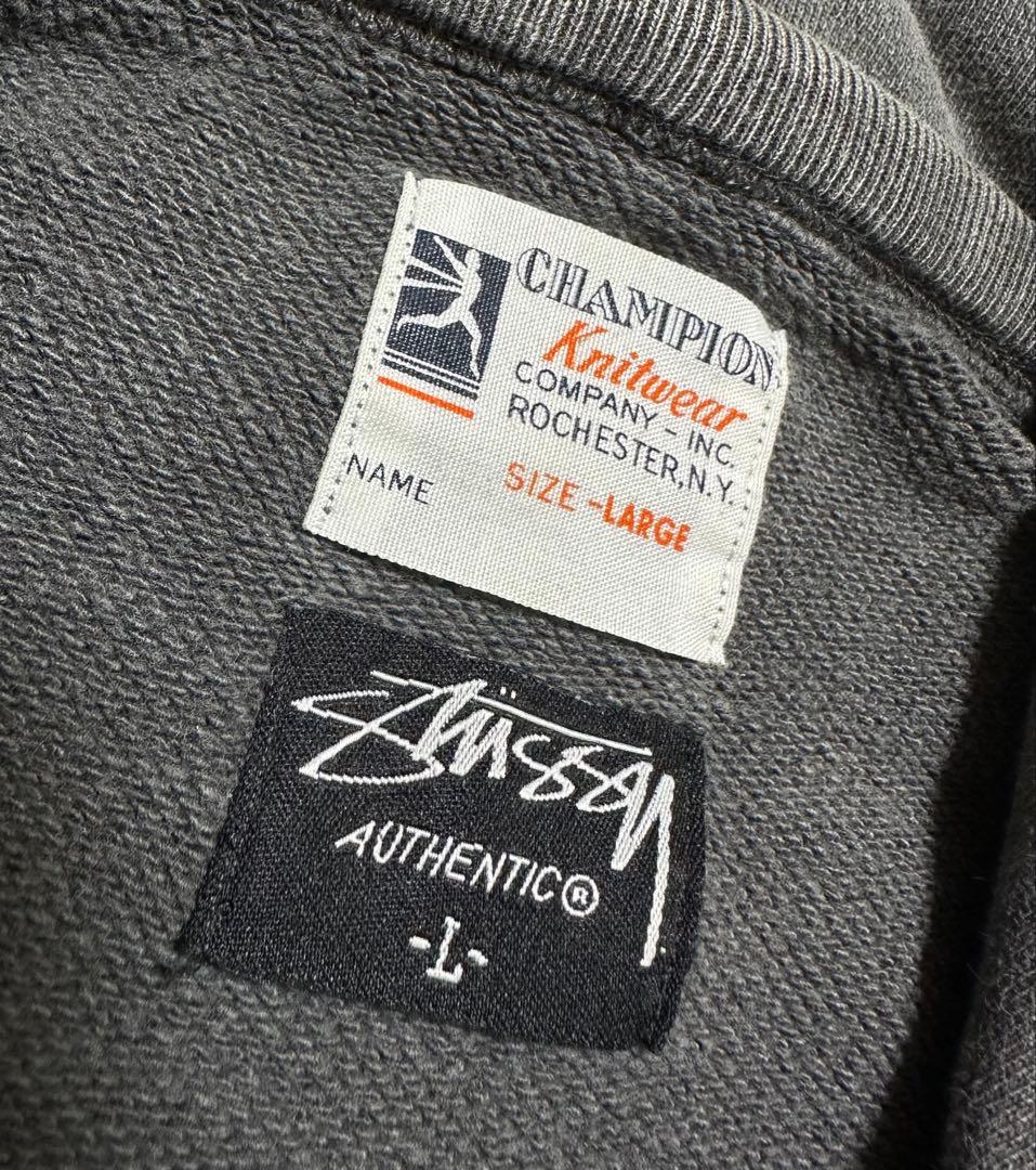 00s old stussy × champion 後付けパーカー