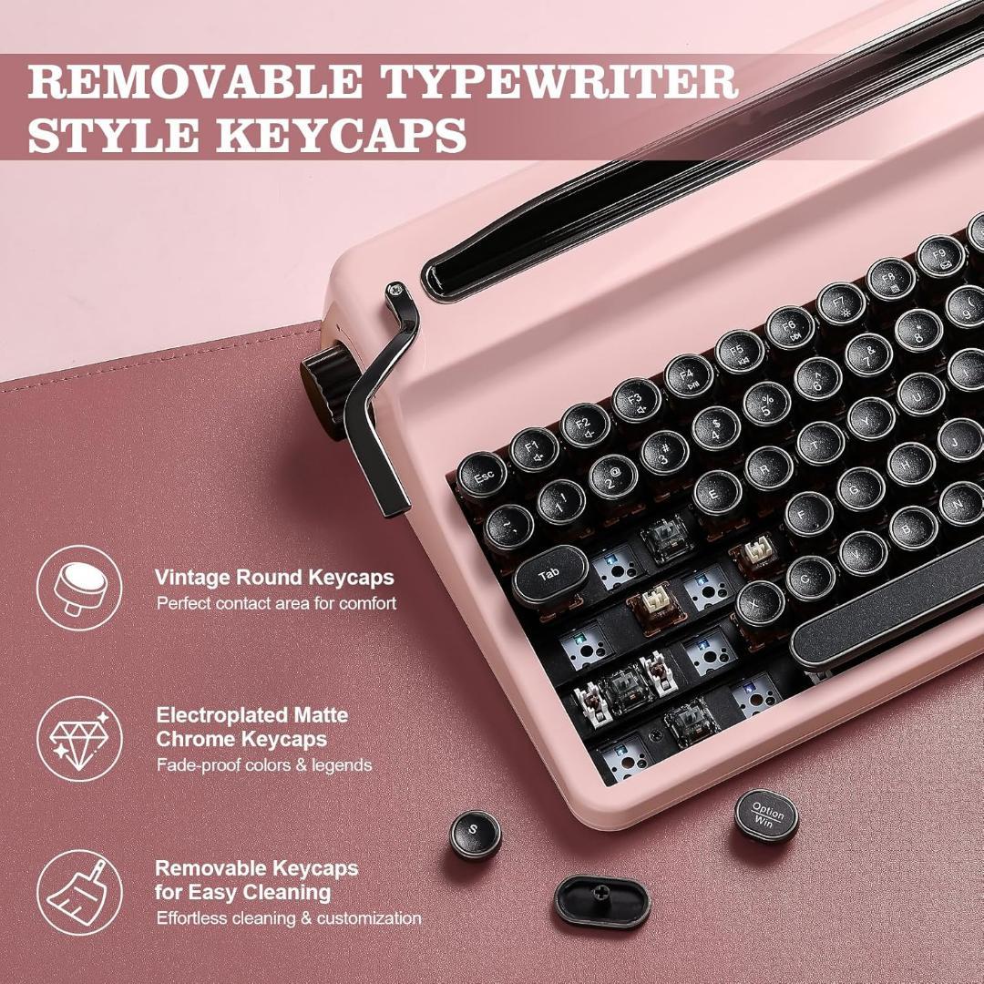 タイプライター風 キーボード ピンク