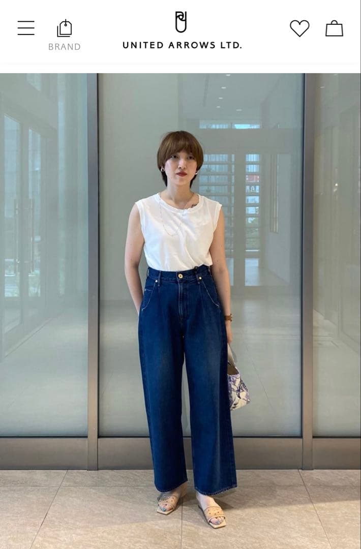 【別注】upper hights for conteタックデニムパンツ UN