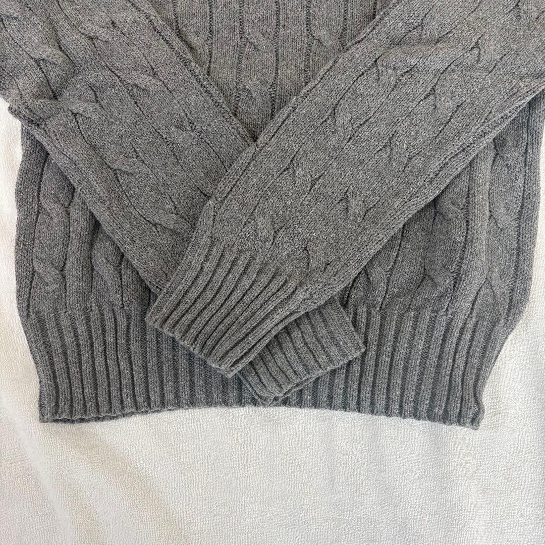 ポロラルフローレン レディース ケーブルニット グレー コットン S