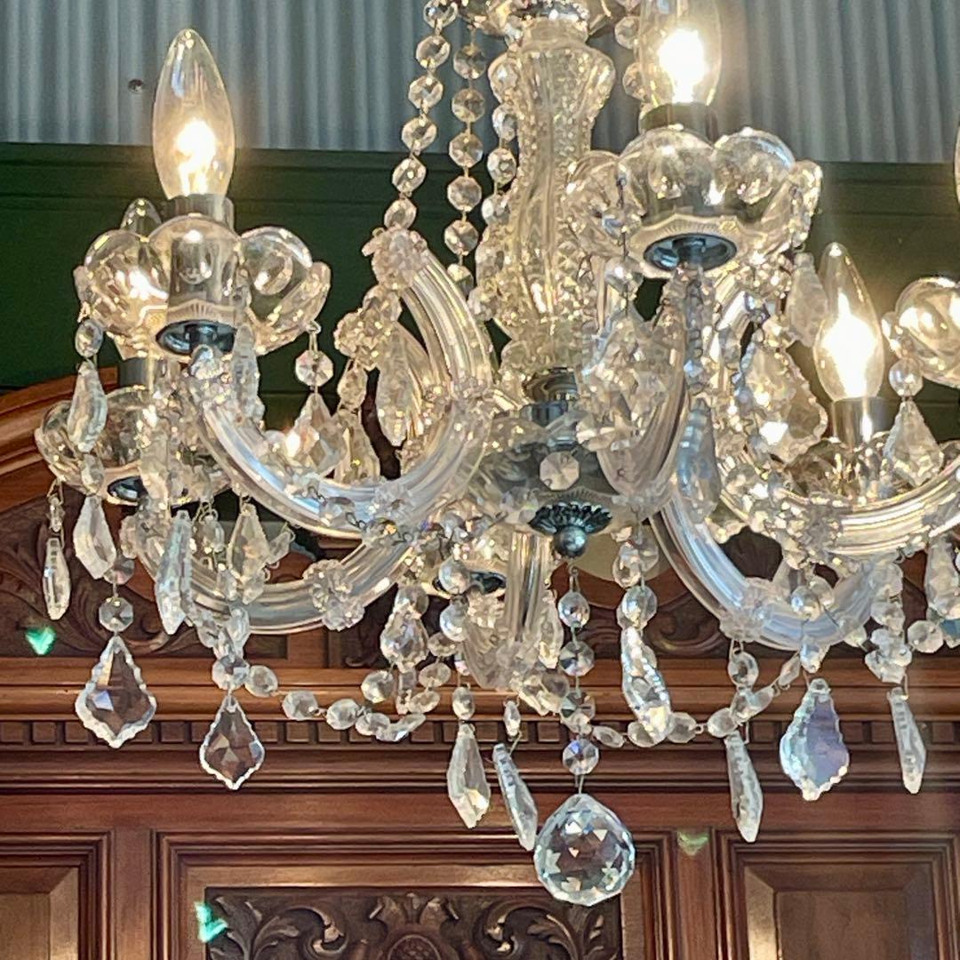 r196 エレガントなクリスタルガラス 6灯 シャンデリア