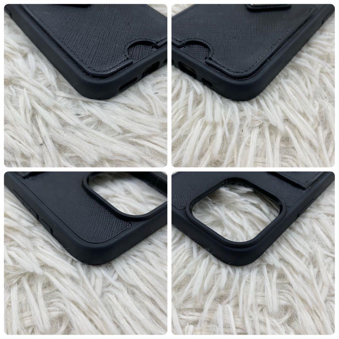 プラダ iPhone15pro ケース 三角ロゴ ブラック RFID 付属品完備