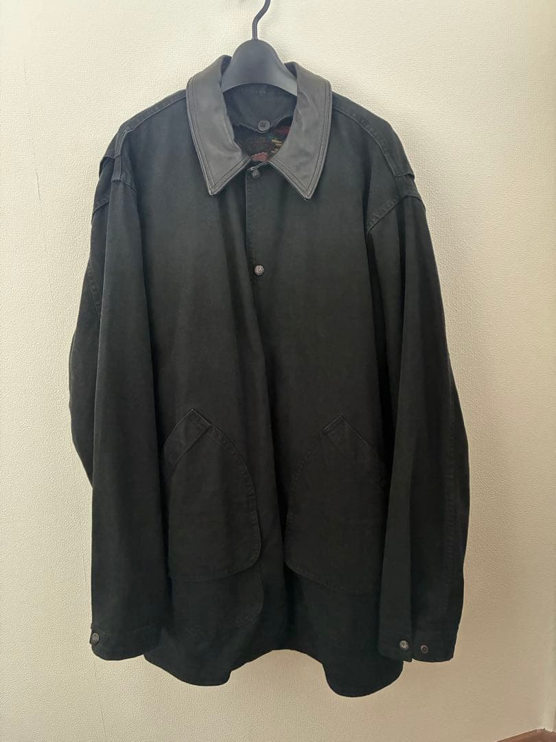 ウールリッチ　WOOL RICH 襟レザーダックジャケット　ブラック　L