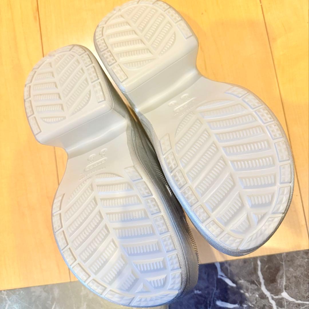 【美品】crocs クロックス サイレン メタリック ボウ クロッグ