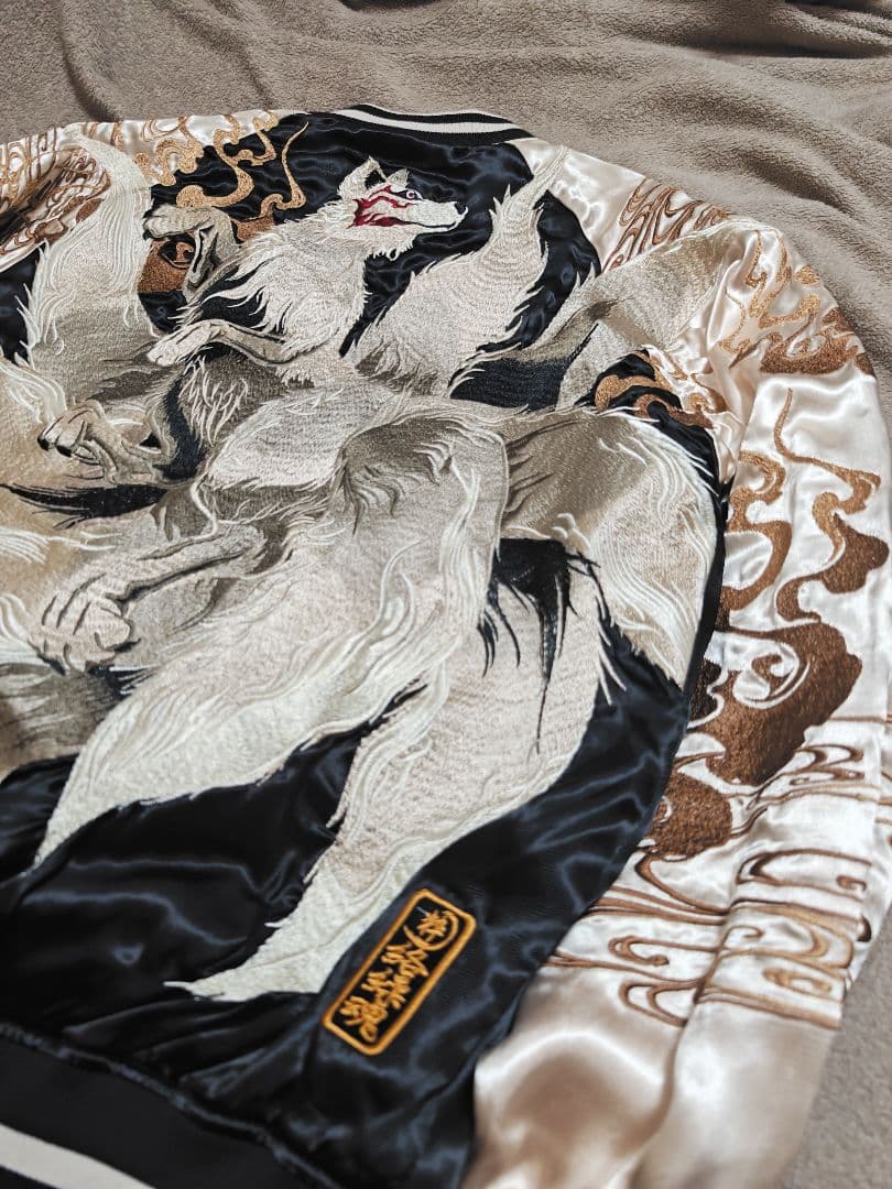 美品 絡繰魂 super 日本 限定 スカジャン unisex 100%silk