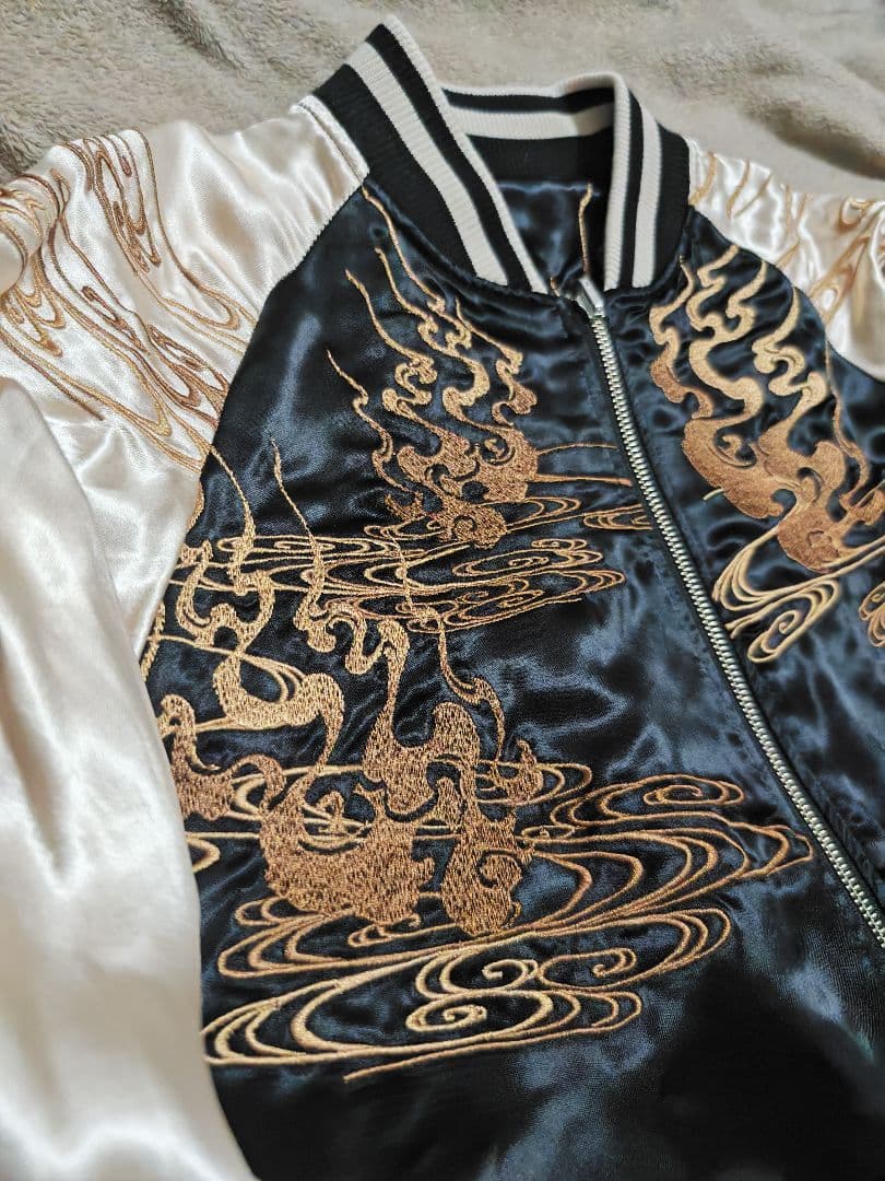 美品 絡繰魂 super 日本 限定 スカジャン unisex 100%silk