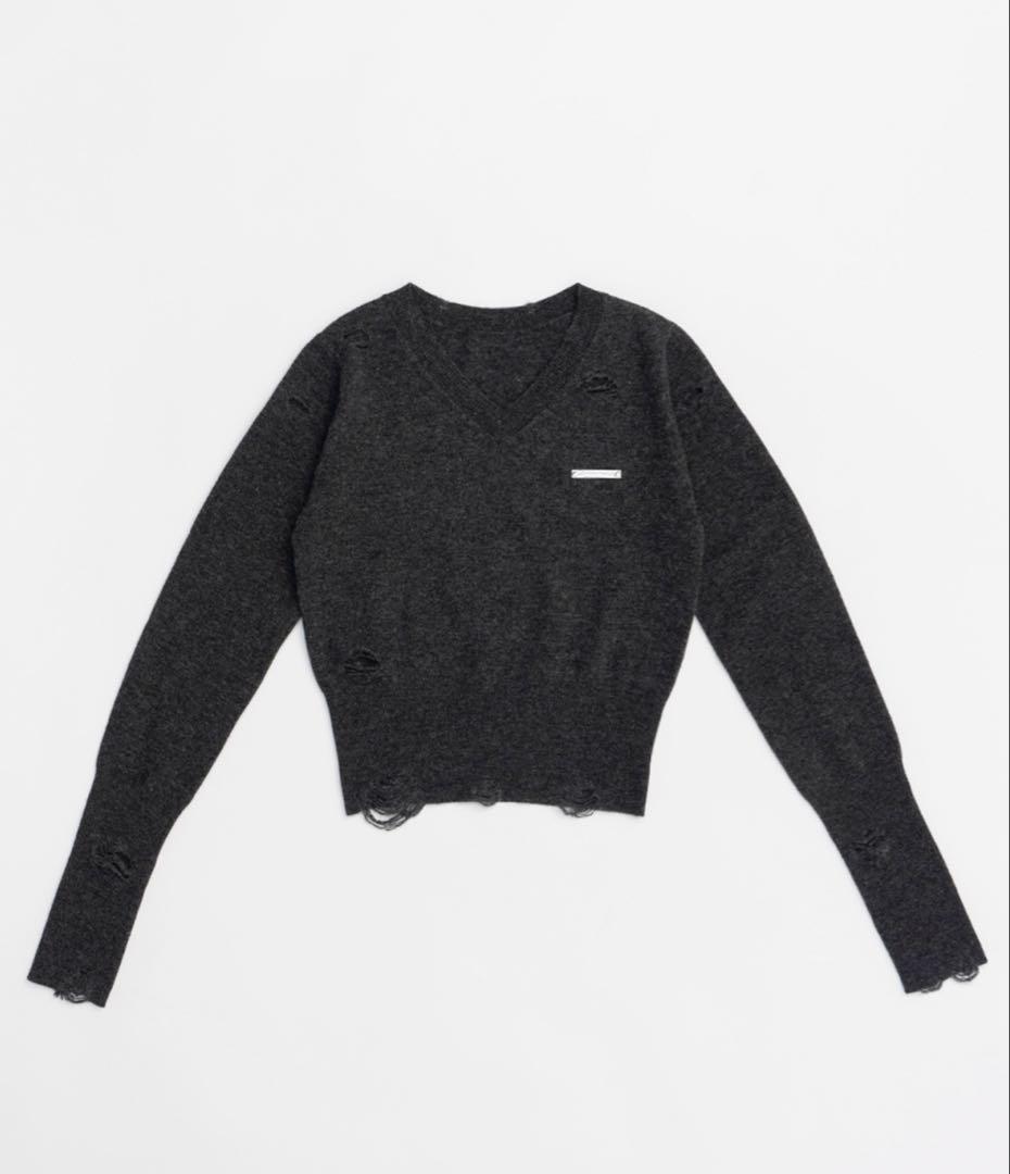 カシミアブレンドダメージニット