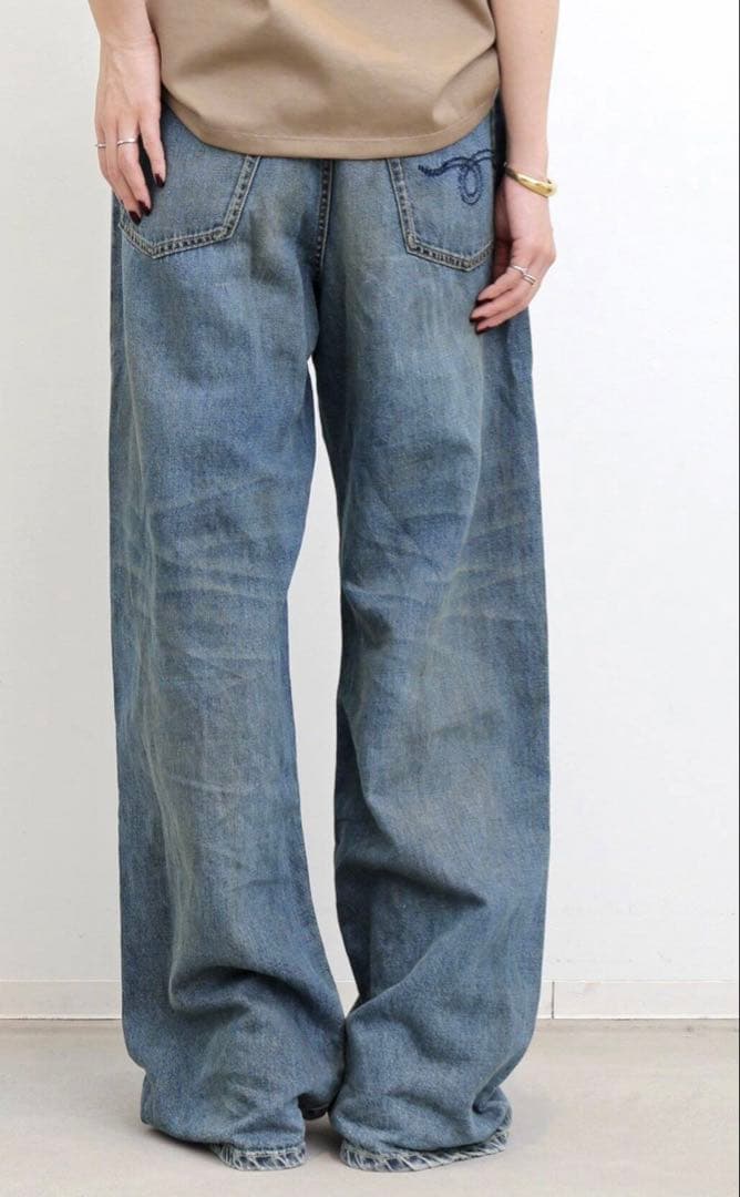 アパルトモン R13 DAMON PLEATED WIDE LEG DENIM
