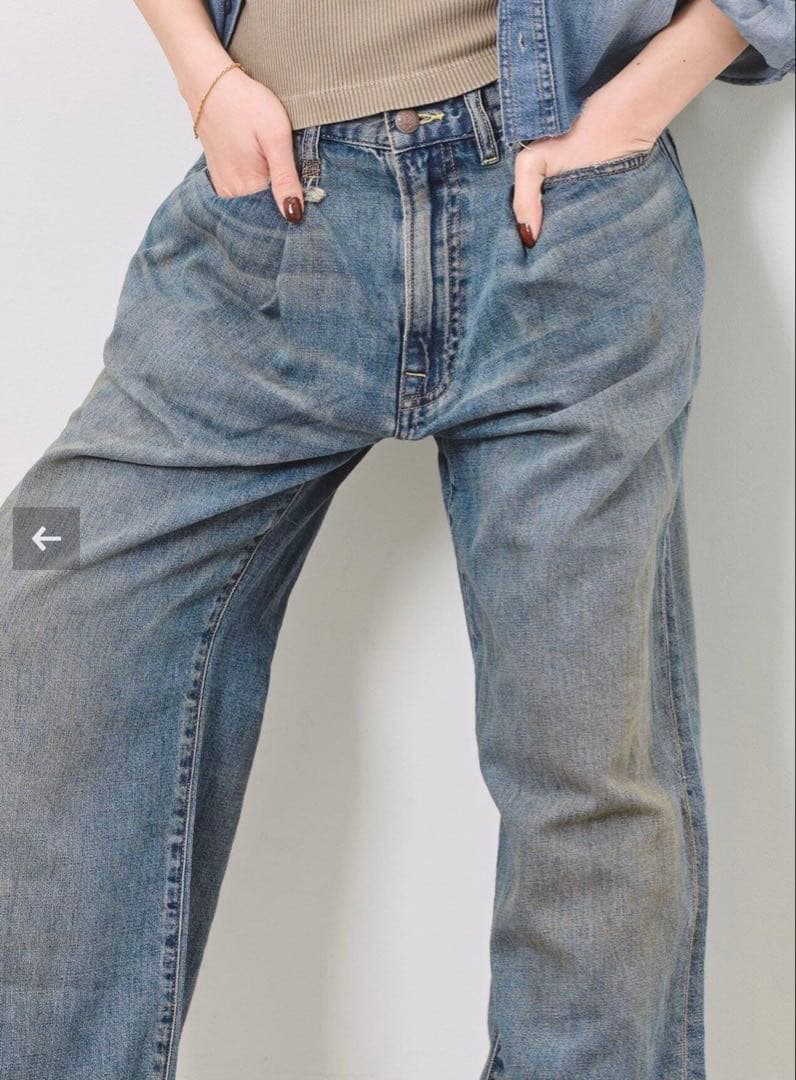 アパルトモン R13 DAMON PLEATED WIDE LEG DENIM