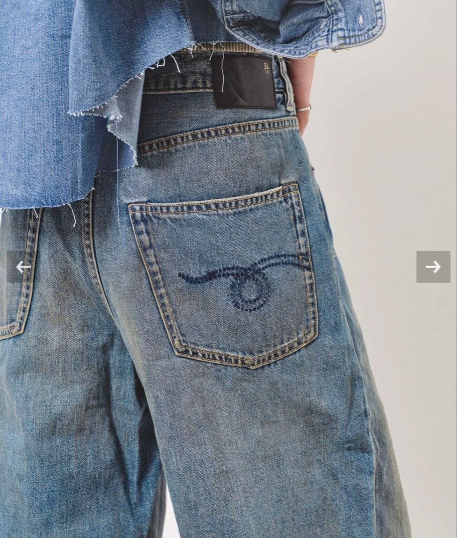 アパルトモン R13 DAMON PLEATED WIDE LEG DENIM