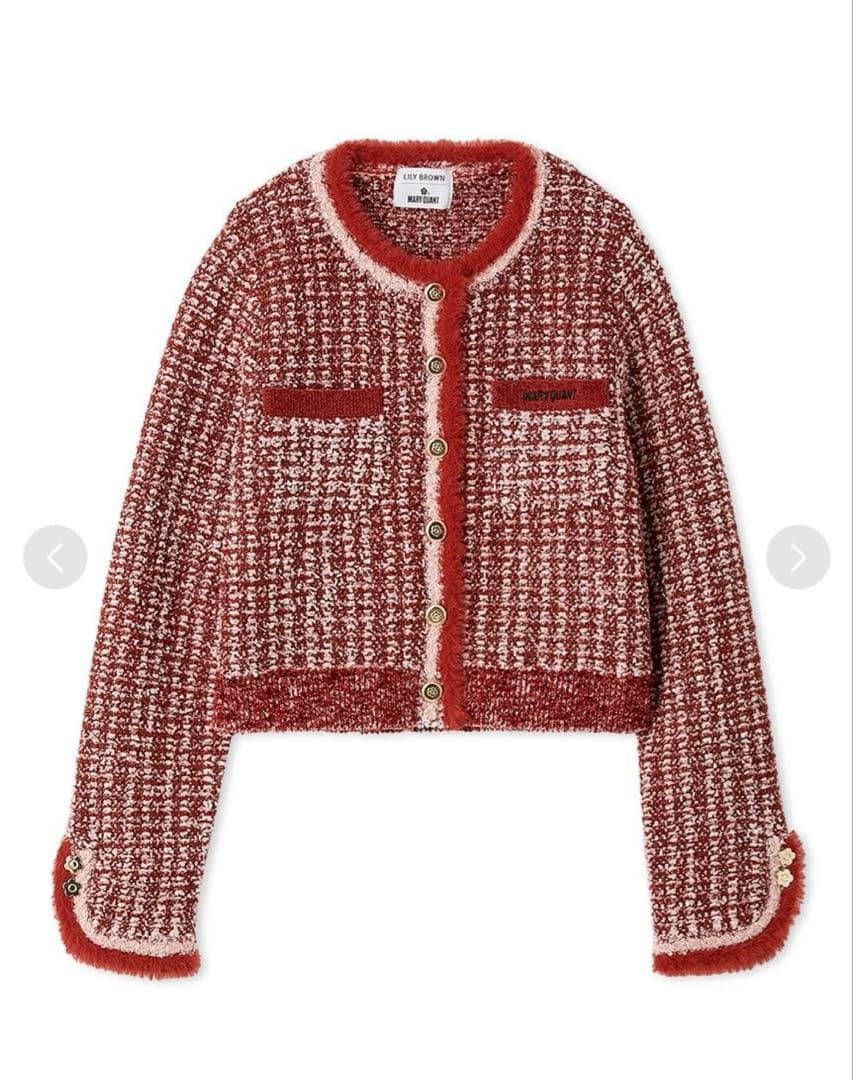 【LILY BROWN×MARY QUANT】デイジー釦ツイードニットジャケット