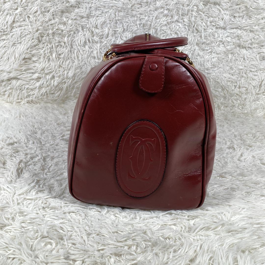 【美品】カルティエ マストライン レザー ボストンバッグ トラベルバッグ