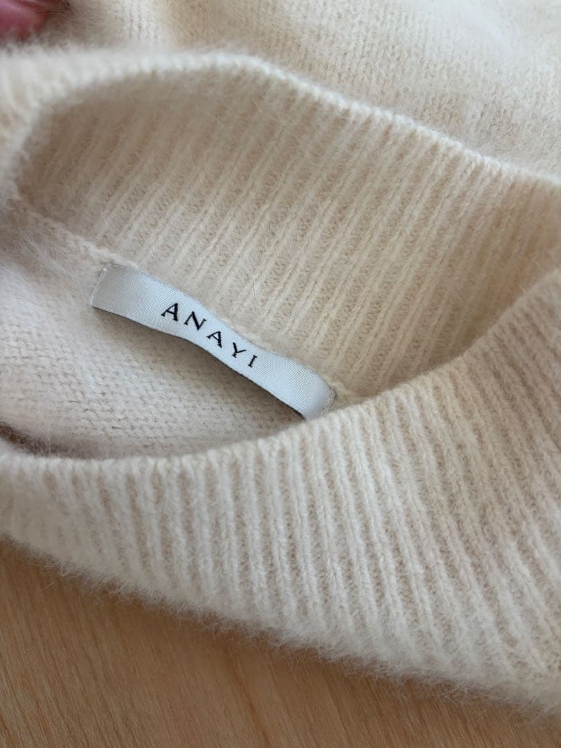 アナイ　セーター　ホワイト　38 袖ボリューム