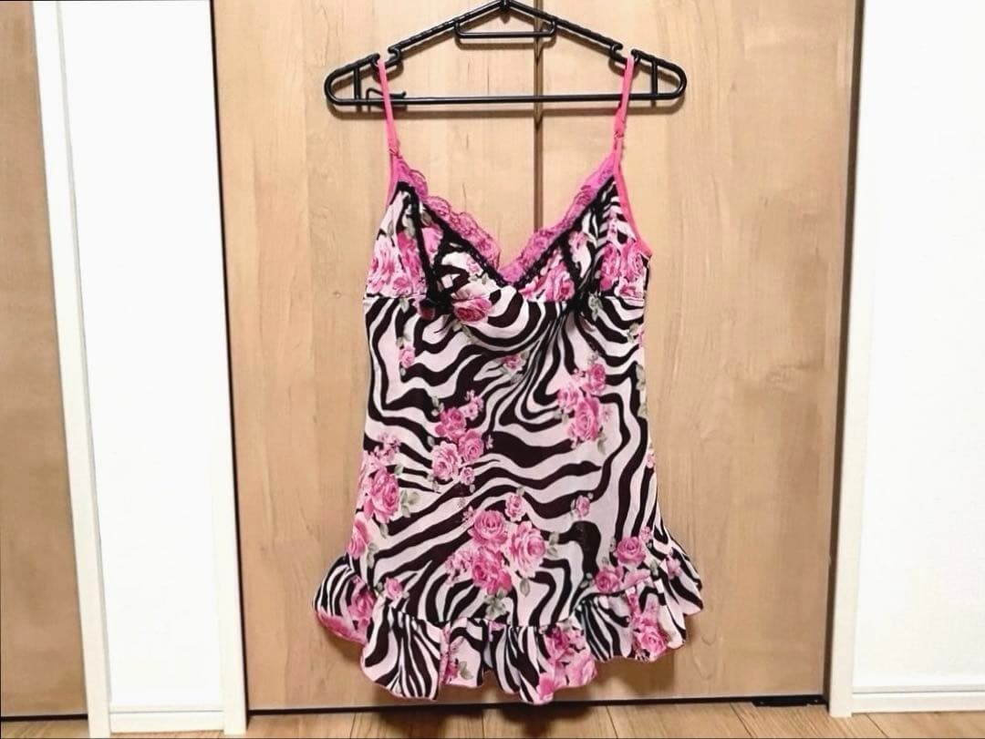 MA✽RS♡武藤静香ちゃん着用♡カタログ掲載♡ゼブラ薔薇柄キャミトップス♡ピンク