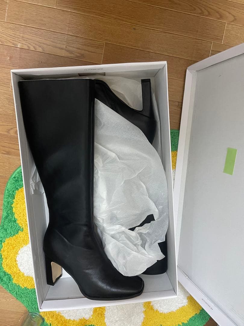 ACYMブラックロングブーツ ハイヒール