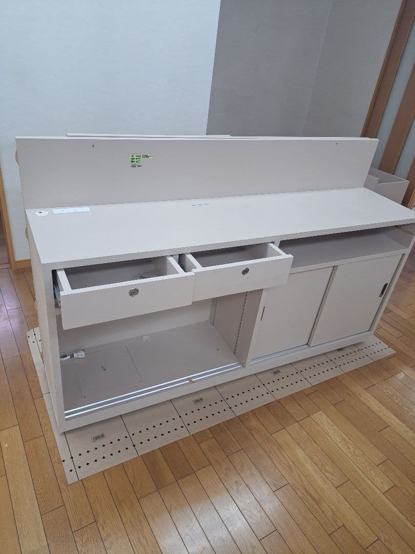 ホワイト レジカウンター 引き出し付き