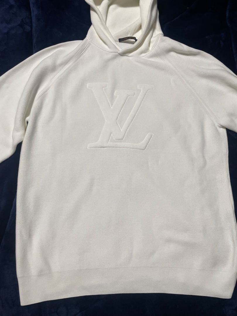 Ree　美品　Louis Vuitton ホワイト ニットパーカー　メンズ