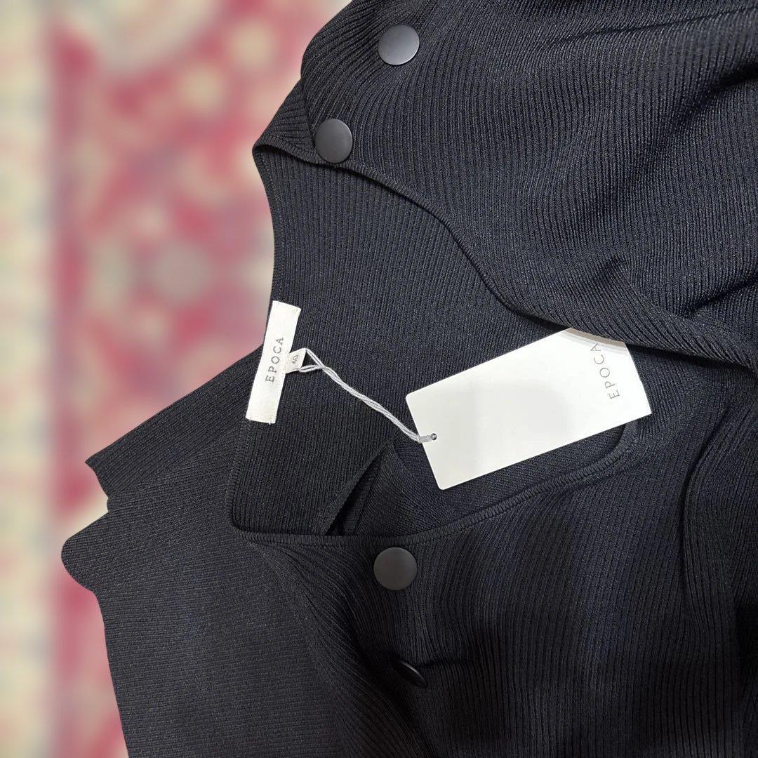 新品　EPOCA ブラック オフショルダー ニット 40