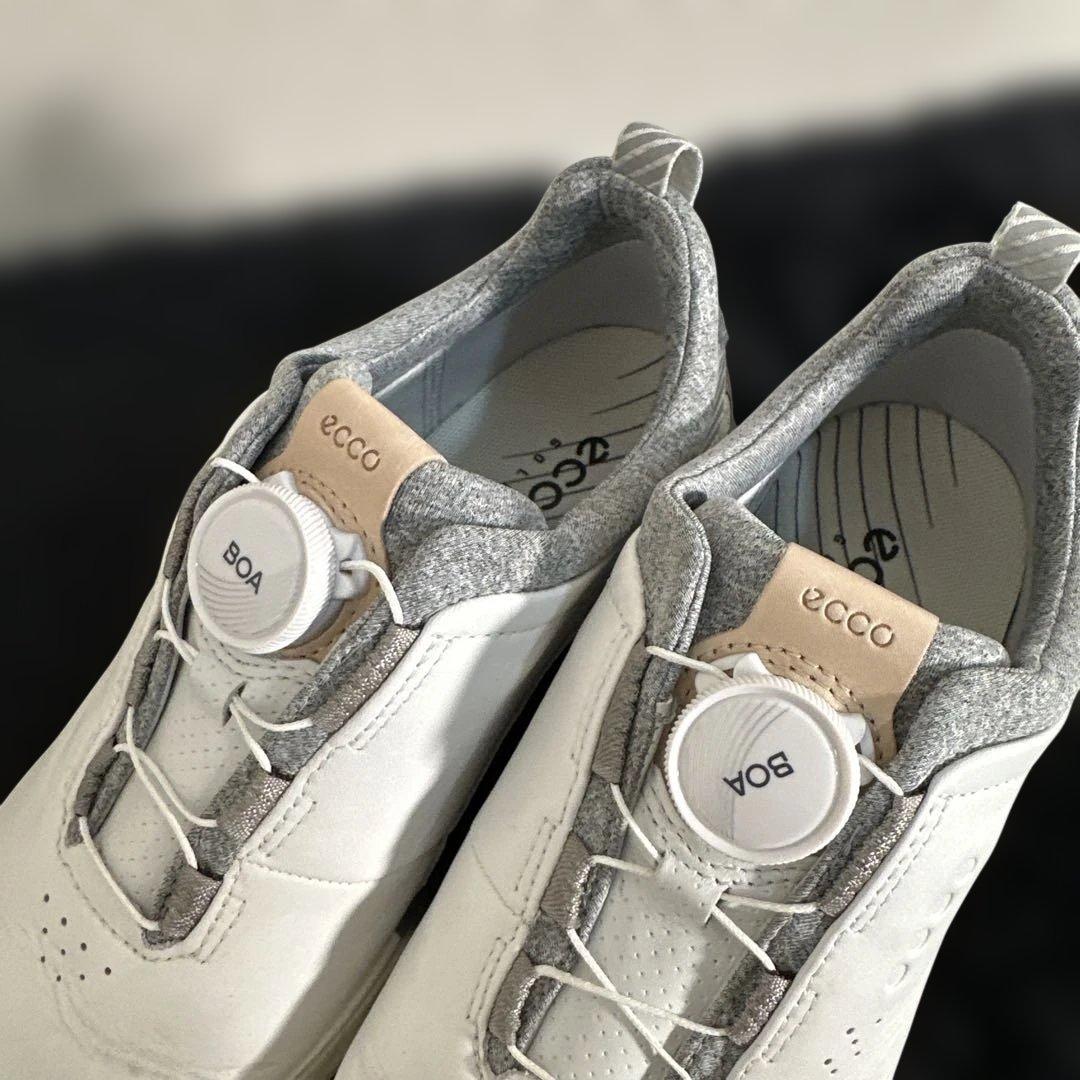 ECCO ゴルフシューズ ホワイト BOA レザー