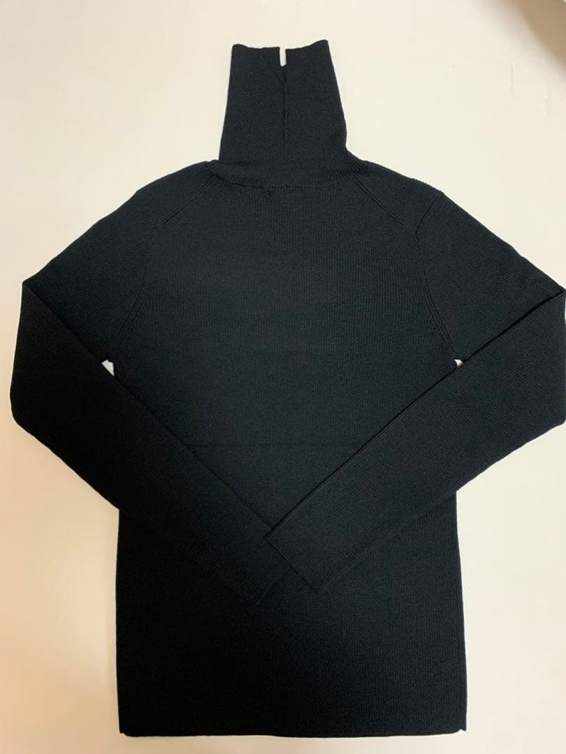 23区　ウーステッドウールリブタートルニット　ブラック　38サイズ