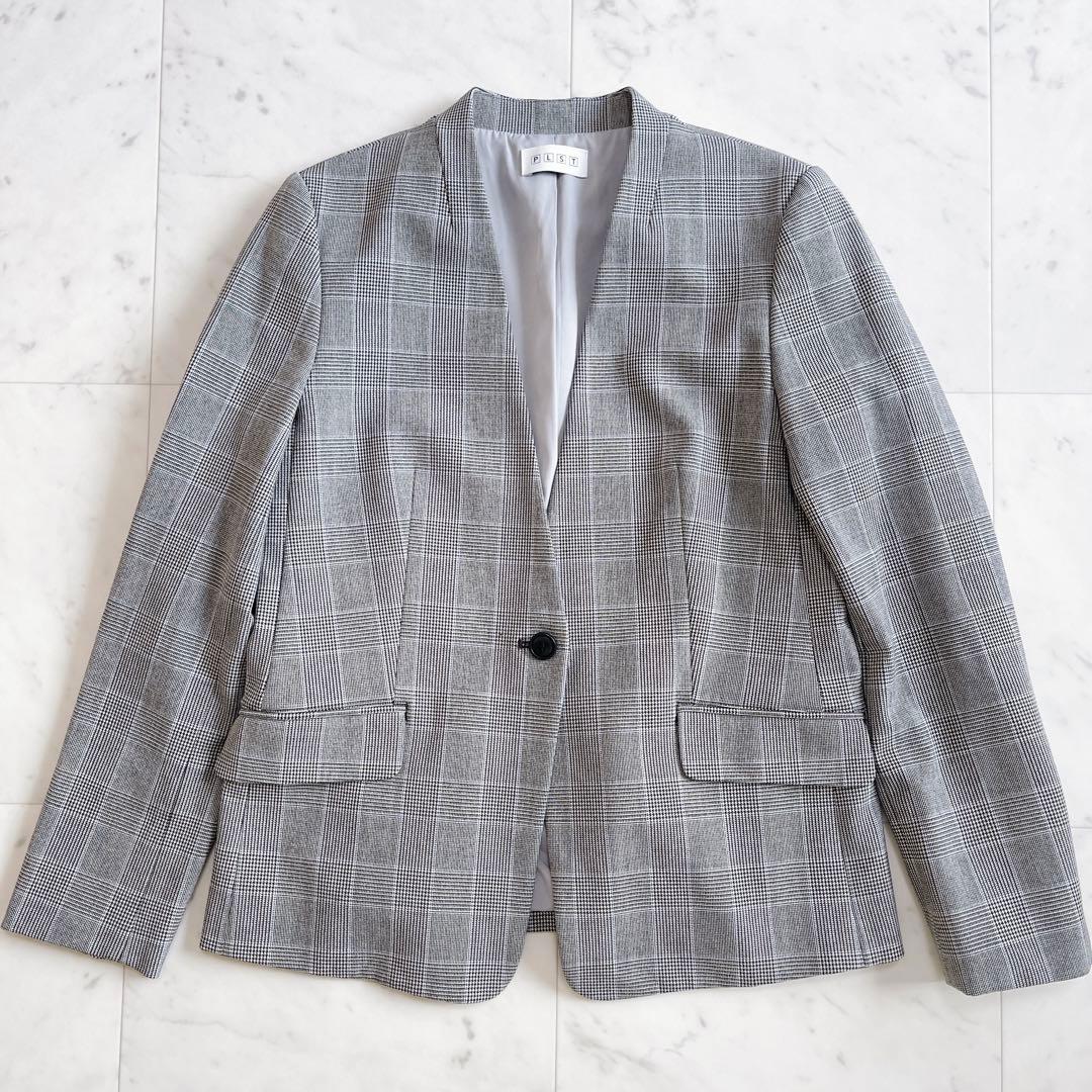 PLST ウォームリザーブカラーレスジャケット&パンツ　セットアップ　チェック