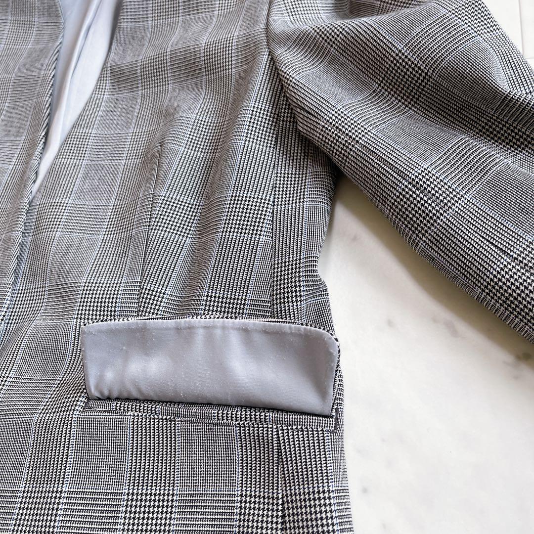 PLST ウォームリザーブカラーレスジャケット&パンツ　セットアップ　チェック