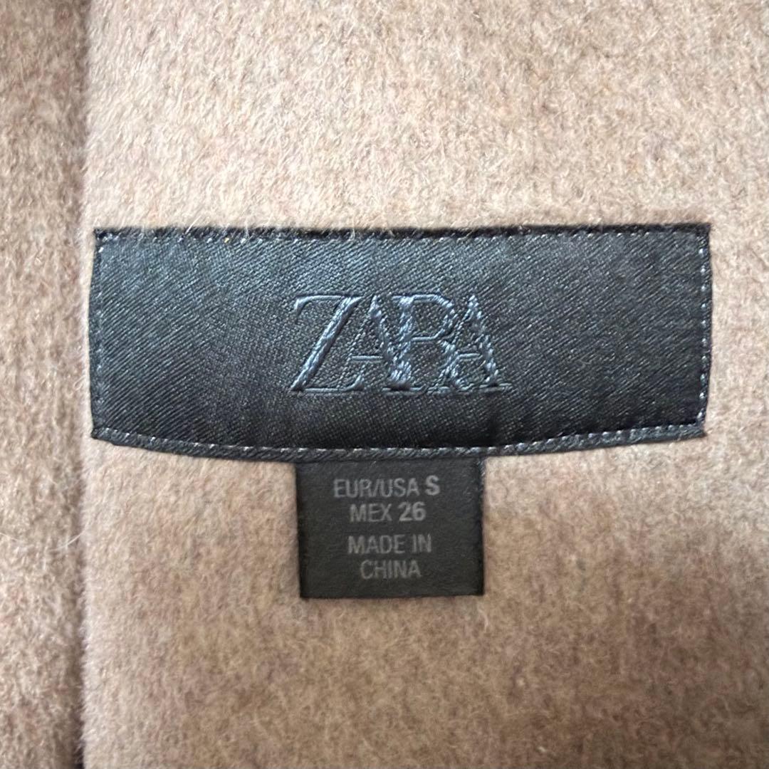 ザラZARA　ウールショートスカーフコート（色：ミンク）Sサイズ　2025AW