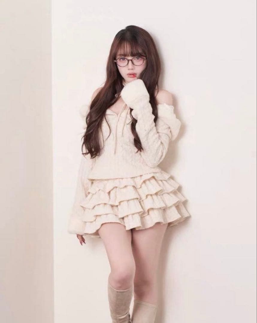 BunnyLis フーディニットトップス ホワイト