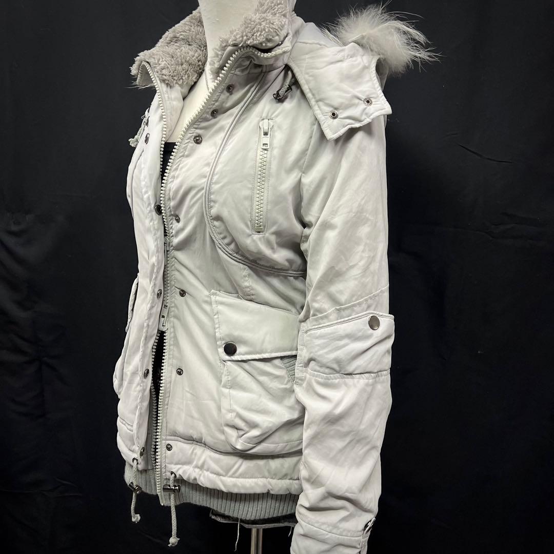 平成ギャル　y2k グランジ　ダークコア　 ファー付き　モッズコート　ギミック