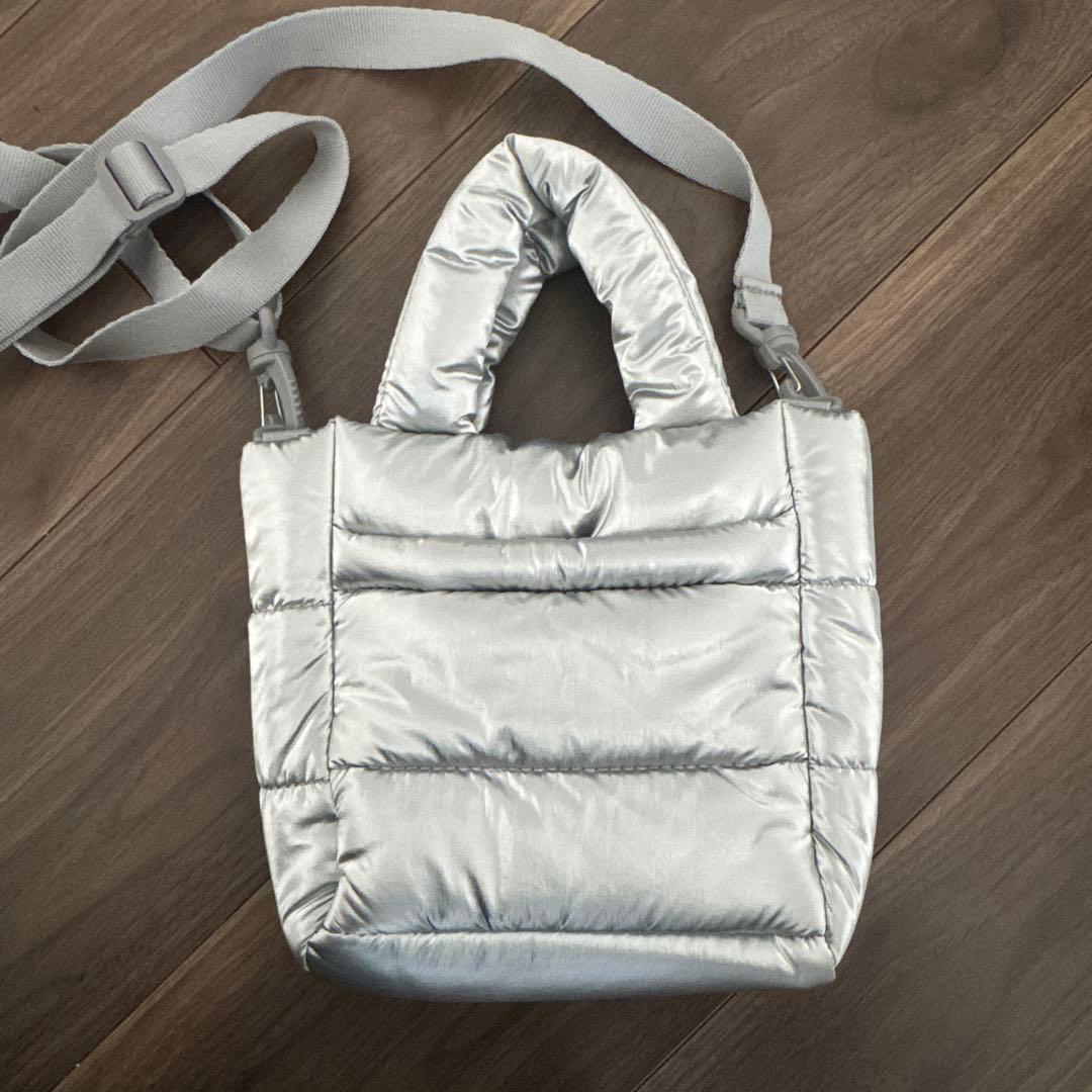 韓国限定　ノースフェイス　プランピートート　ミニ　シルバー