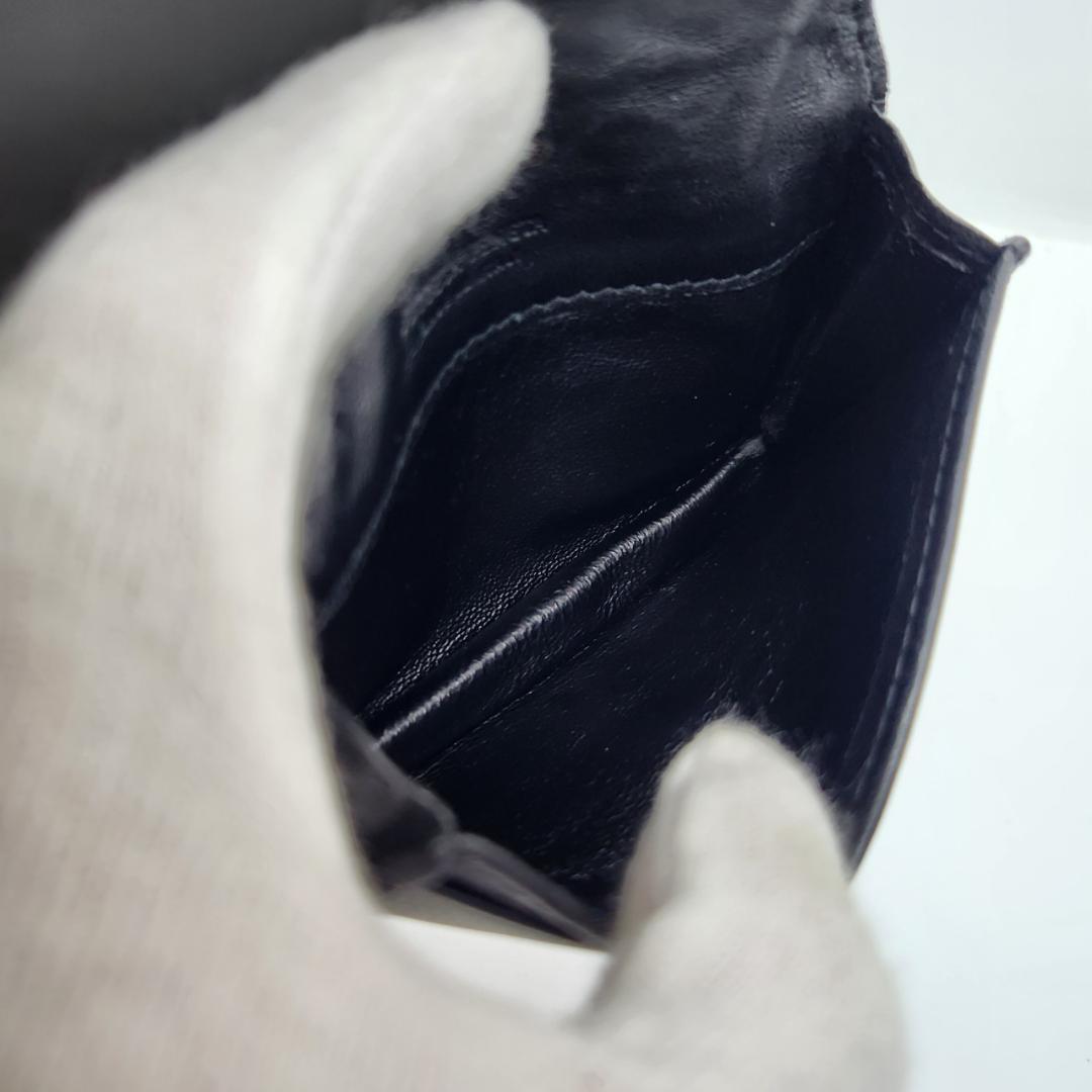 美品 ボッテガヴェネタ イントレチャート カードケース 名刺入 ブラック レザー