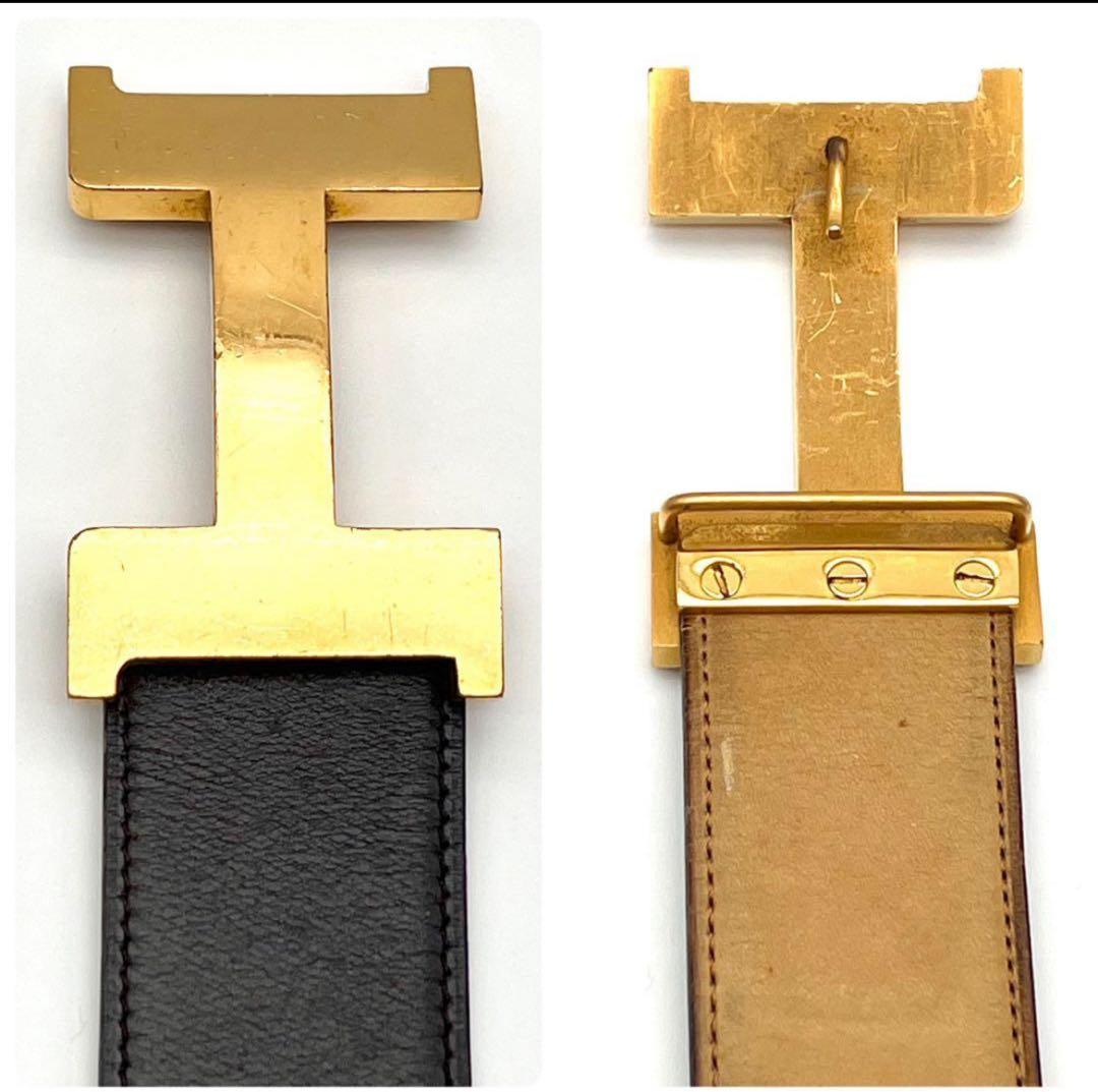 エルメス　ベルト　コンスタンス　H金具　ゴールド　ブラック　レディース　◯D刻印