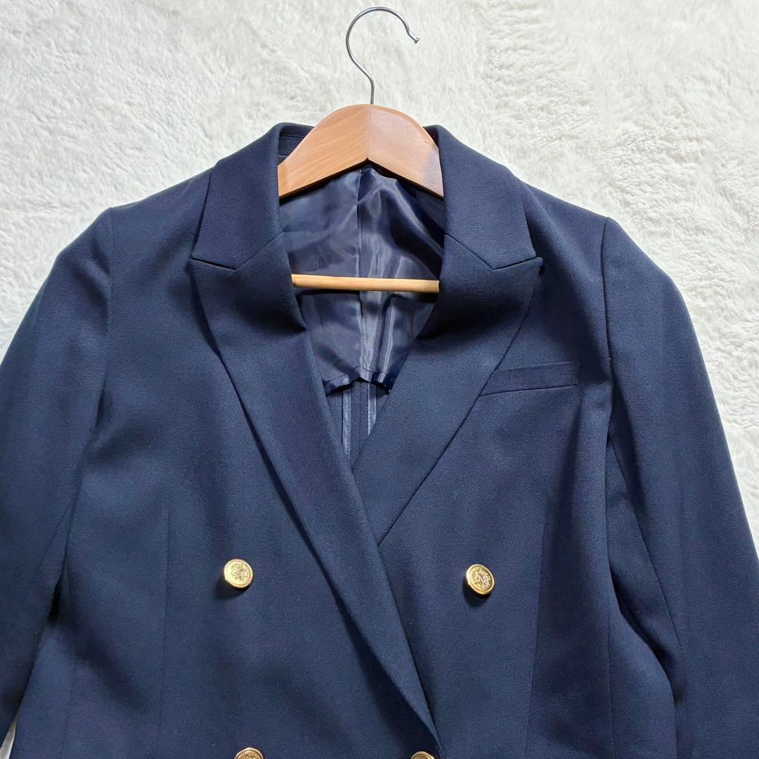 スーツセレクト パンツスーツ ウォッシャブル ダブルブレスト ネイビー S