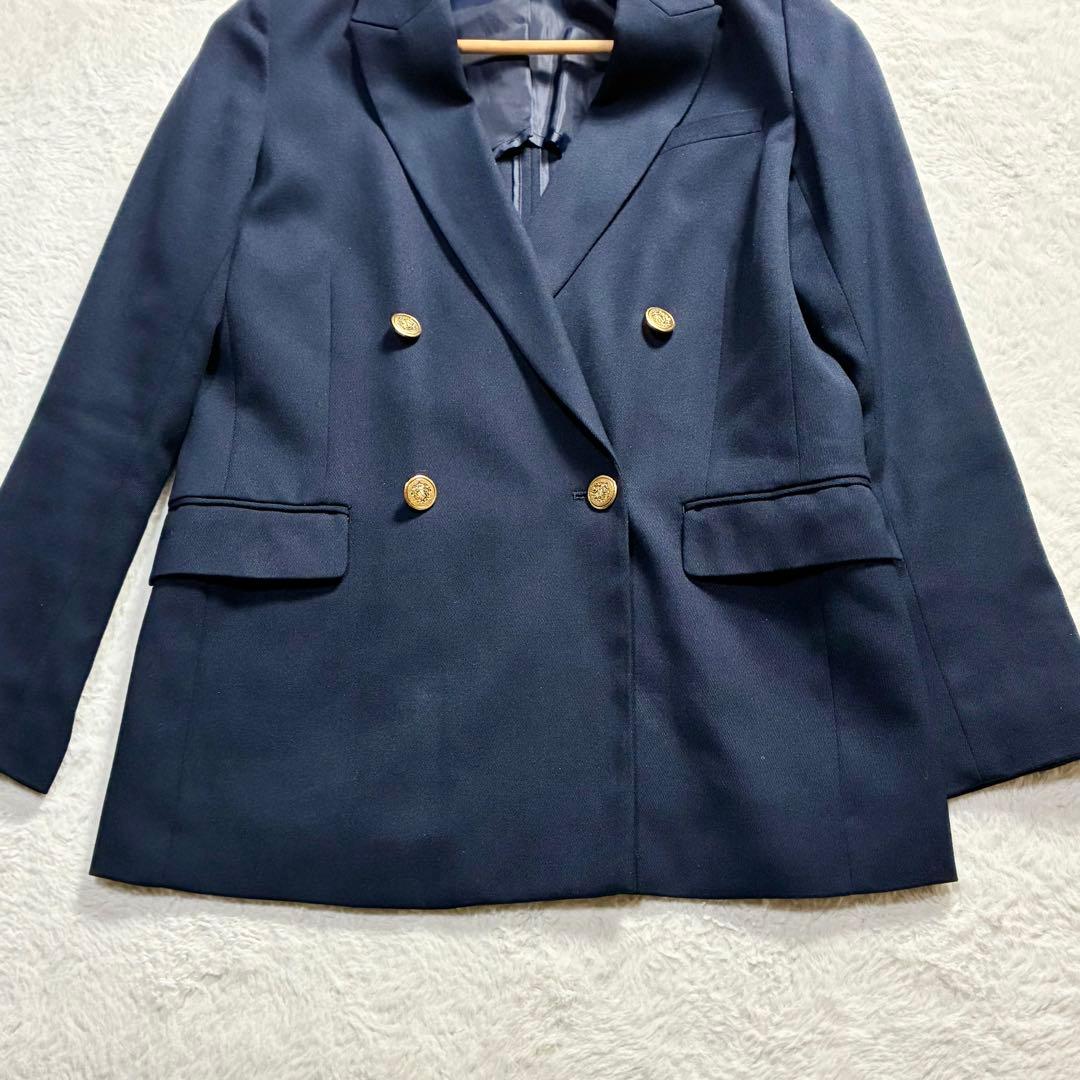 スーツセレクト パンツスーツ ウォッシャブル ダブルブレスト ネイビー S