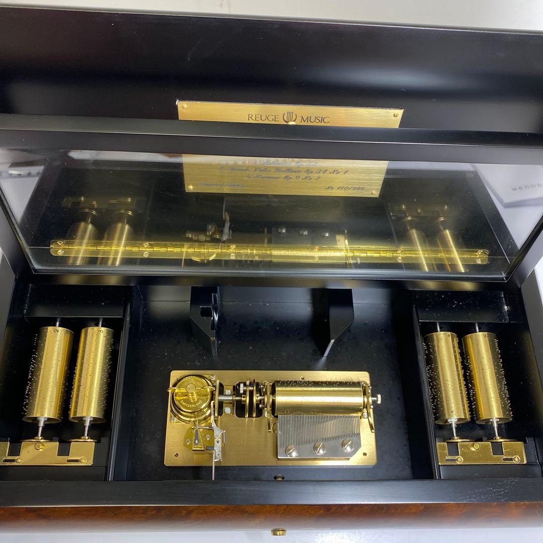 リュージュ50弁5曲　シリンダー式メカニカルオルゴール共箱東さ7-0219☆1F