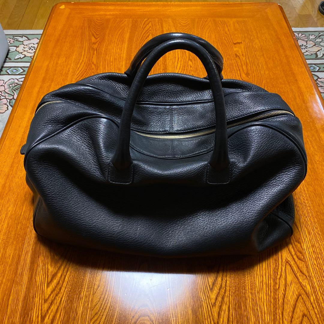 Giorgio Armani ブラックレザートートバッグ（ディアスキン）