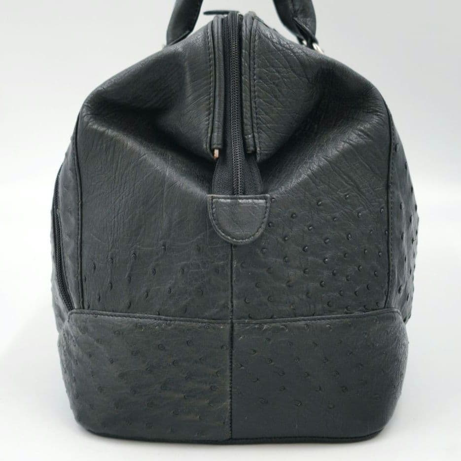 【美品 高級◎】オーストリッチ ボストンバッグ 2way 斜め掛け 大容量