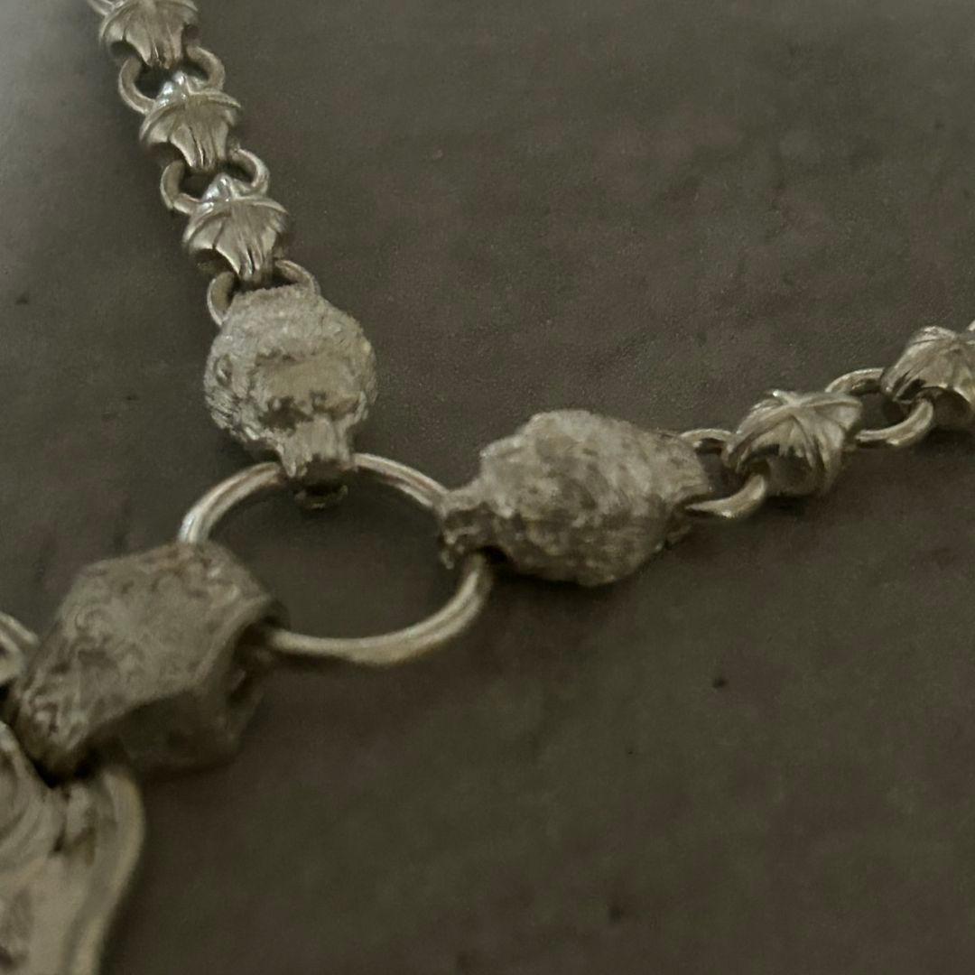 【在庫限り】ヴィンテージ 金銀S925ネックレス シルバーライオン 王冠