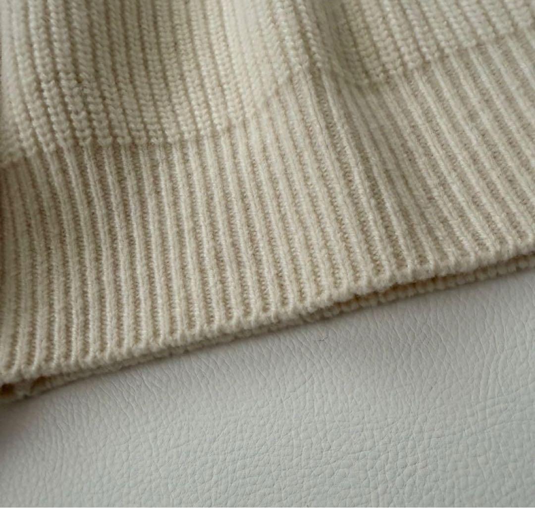 2022AW エンフォルド　ニット　バルーンスリーブ　リブ　変形　白　M