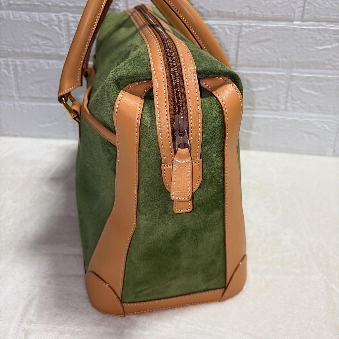 【美品】Kitamura キタムラ 緑スエード ハンドバッグ ポーチ付き 限定