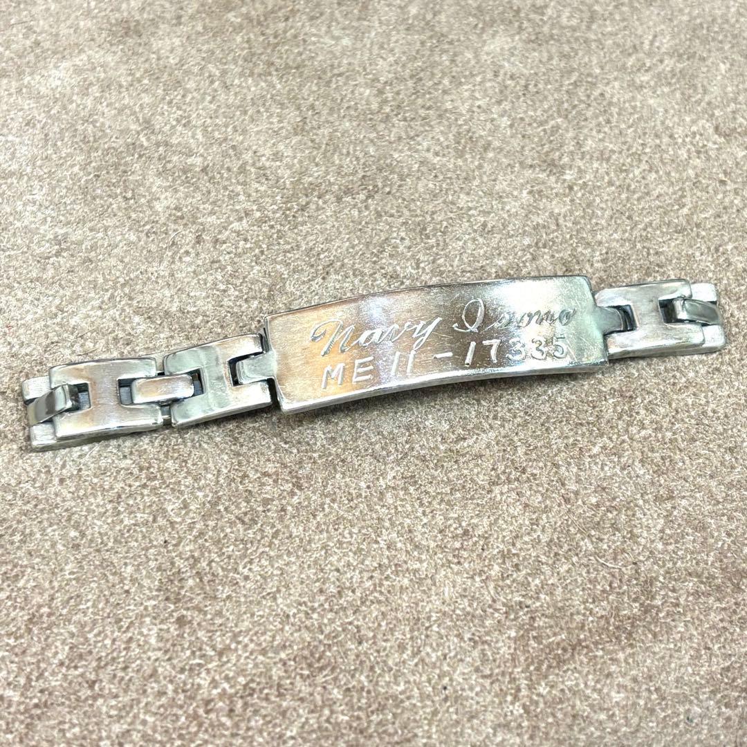 値下げ　ビンテージ　ミリタリー　us navy ID ブレス　ジャーマンシルバー