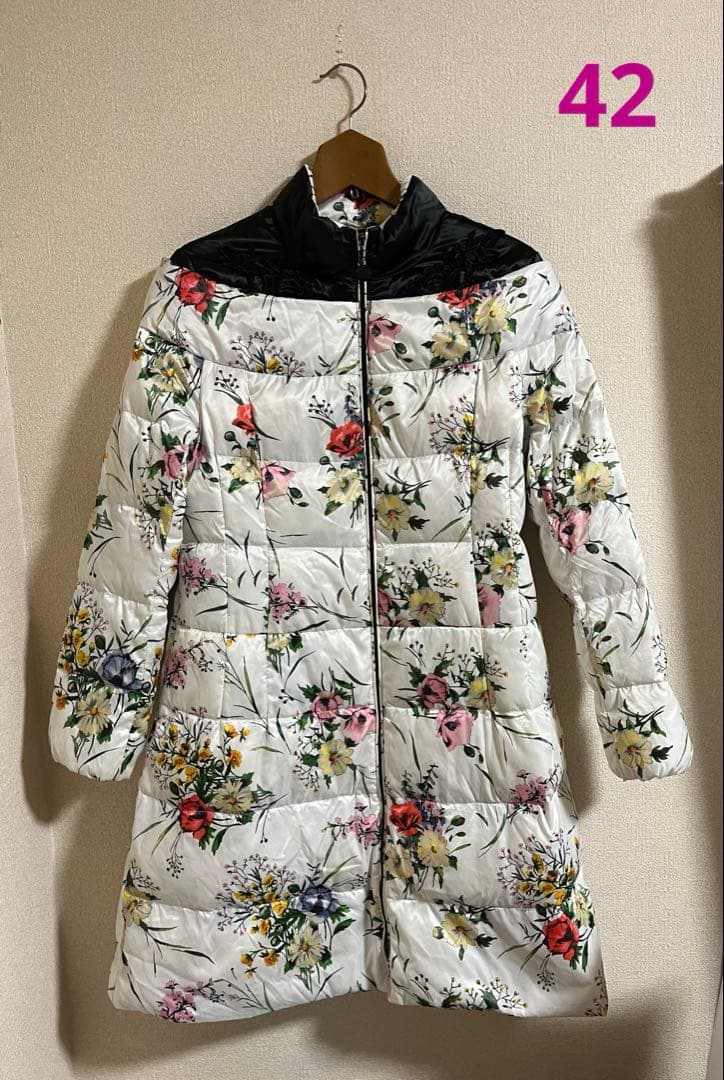 スーパービューティー ダウンコート 花柄 レース ロングコート サイズ42