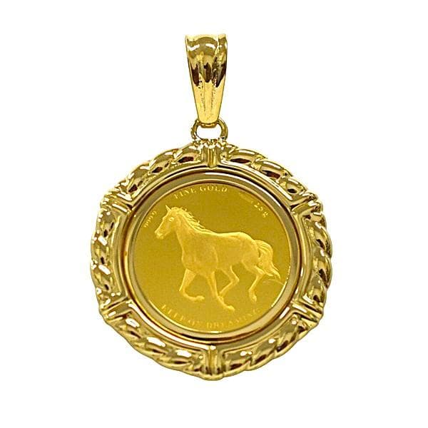 【18金×24金】ホースネックレス ペンダントトップ K18 K24 PAMP製