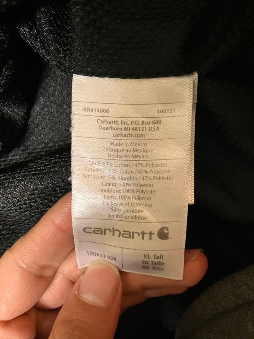 カーハート 裏サーマル ジップアップ パーカー XL