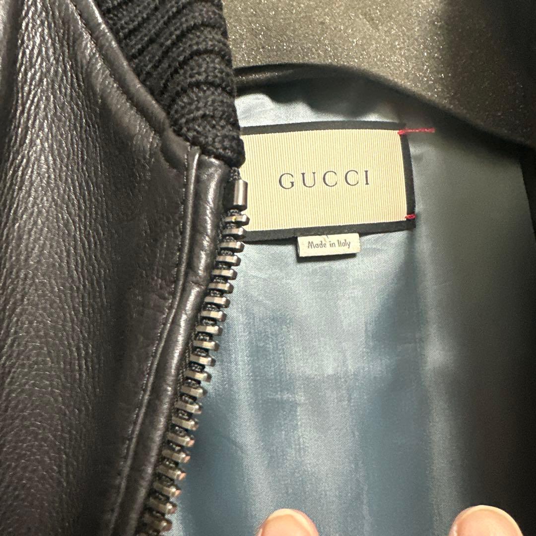 o*i様 GUCCI グッチ レザージャケット メンズ48ブラックパンサー