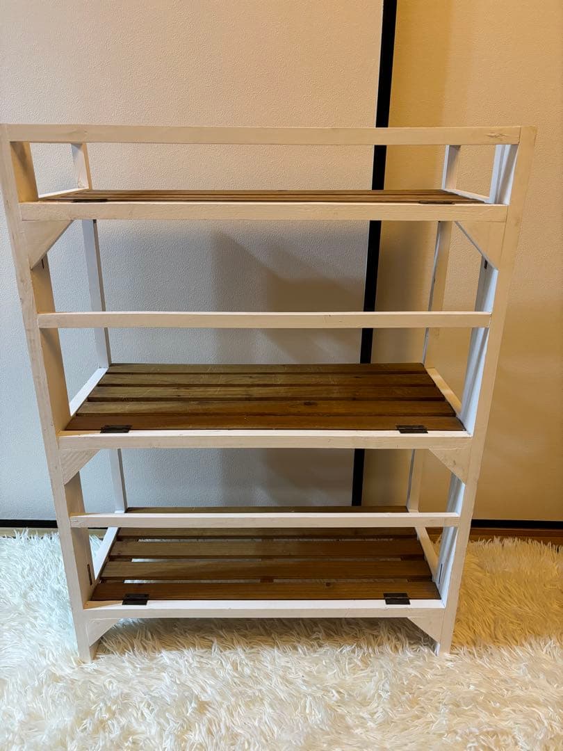 お値下げしました。Salut!サリュ　オールドウッド折りたたみ3段ラック