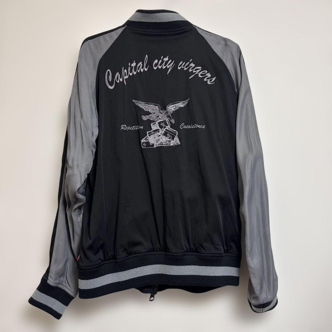 人気ブランド　VIRGO スカジャン 黒/グレー 刺繍入り