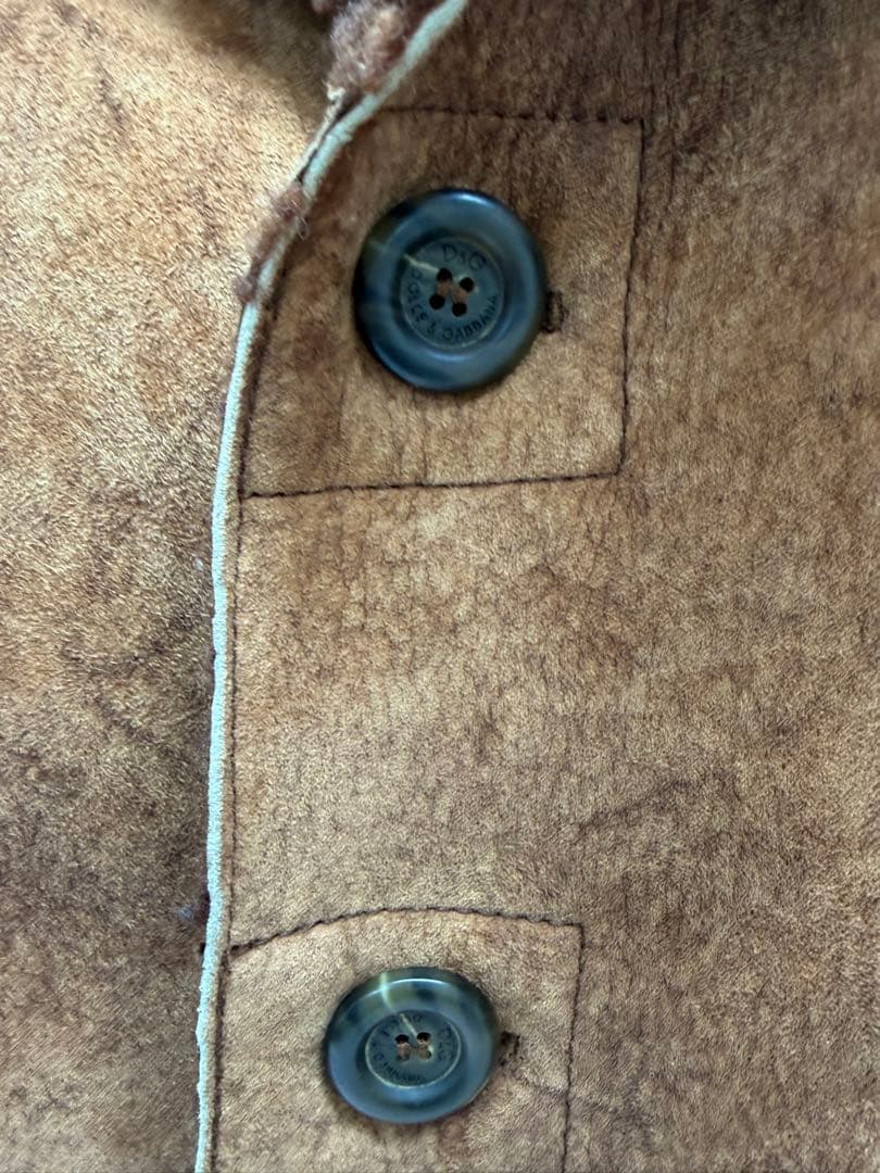 ドルチェ＆ガッバーナ　メンズムートンコート　ブラウン　DOLCE＆GABBANA