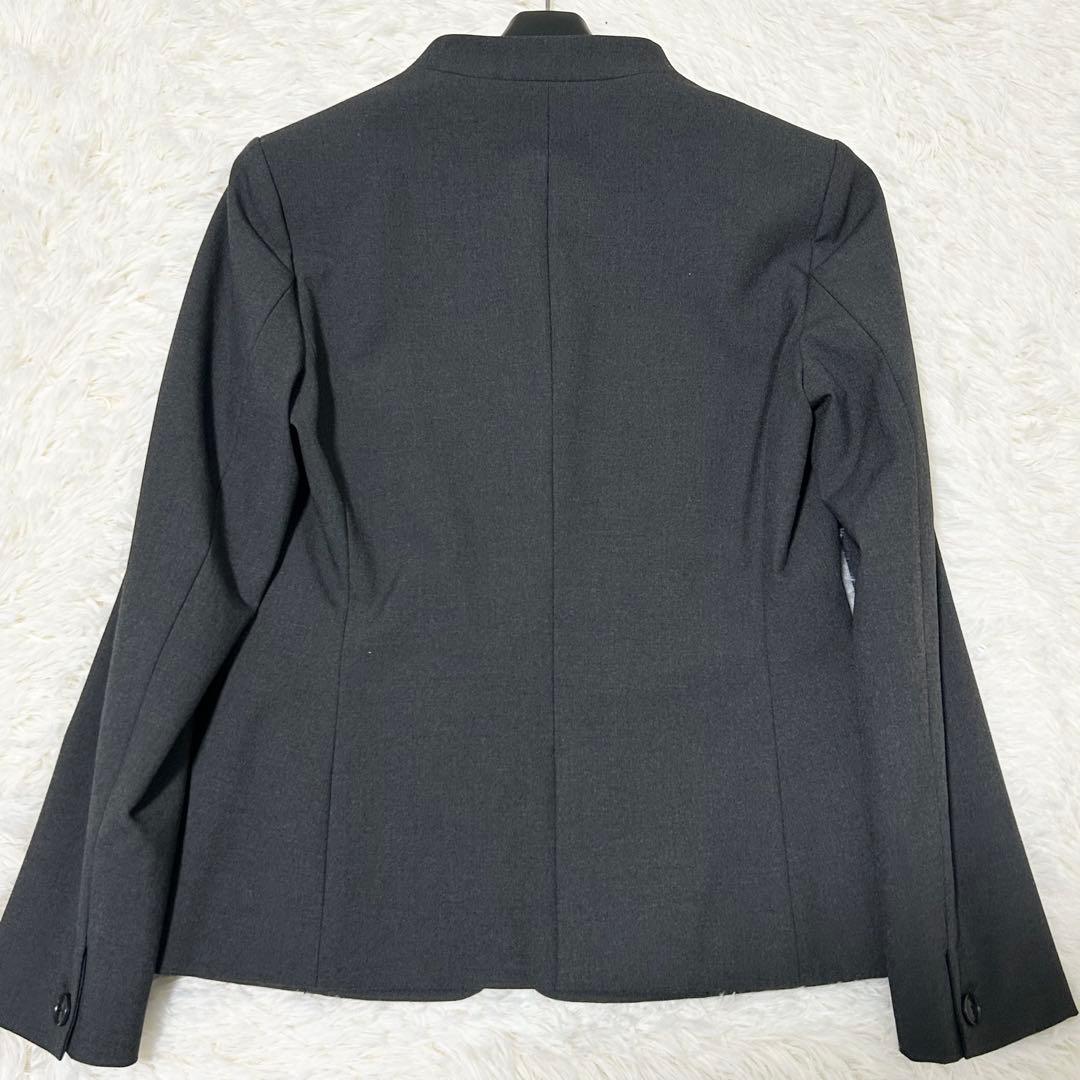 【洗える！】PLST 厚手スーツ 秋冬 パンツセットアップ ノーカラージャケット